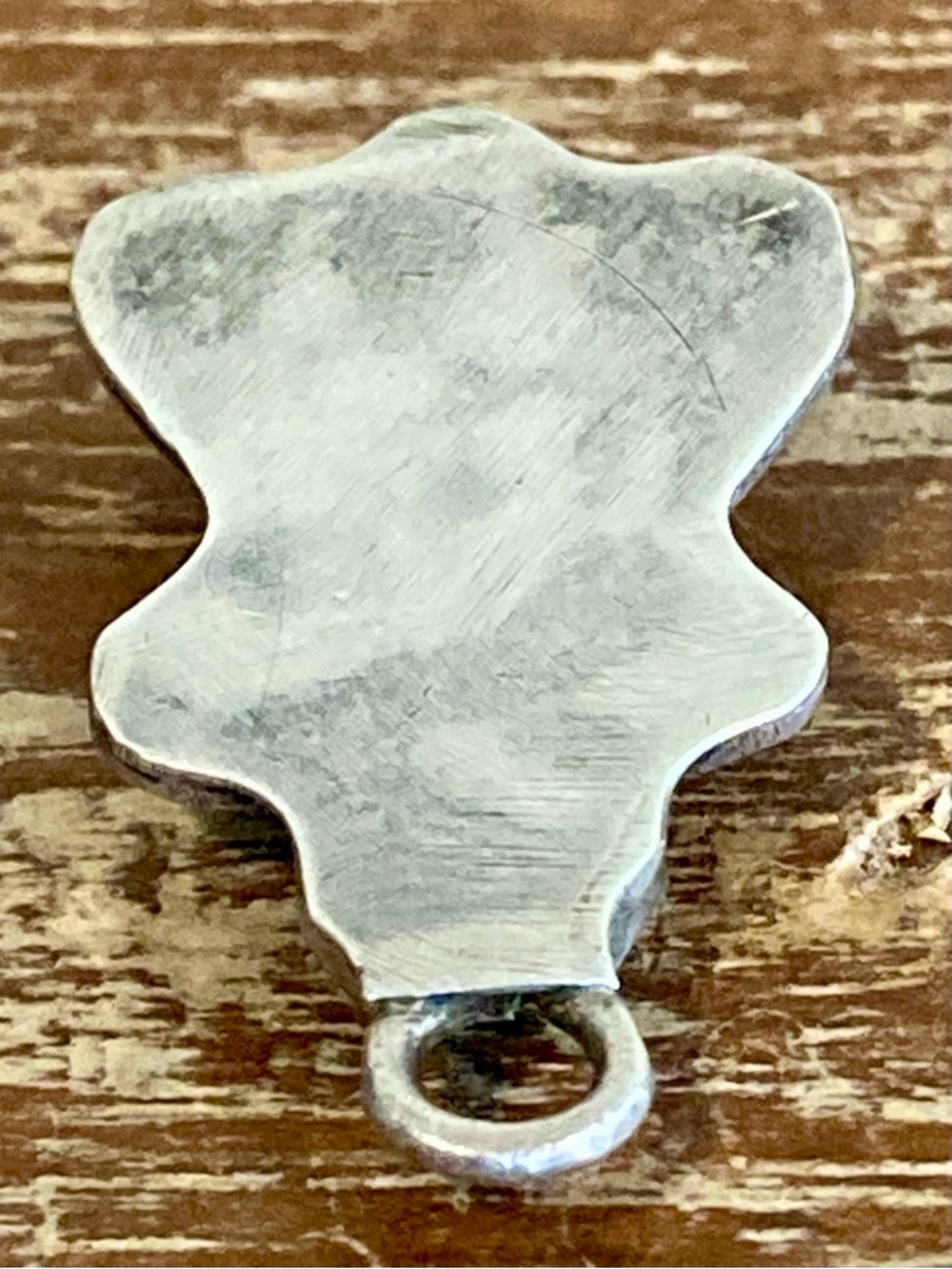 Small Southwestern Style Pendant Silver Tone with Two Blue Stones Sawtooth Bezel - Picture 10 of 11